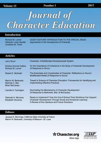 Journal of Character Education Vol 13 Issue 1