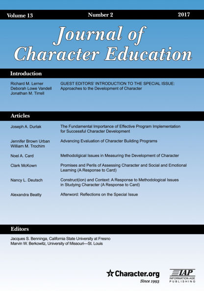 Journal of Character Education Vol 13 Issue 2