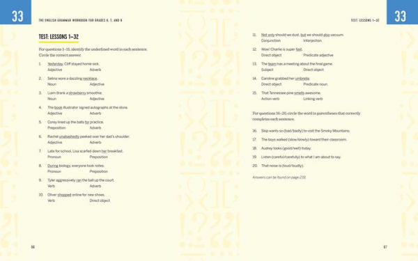 The English Grammar Workbook for Grades 6, 7, and 8: 125+ Simple Exercises to Improve Grammar, Punctuation, and Word Usage