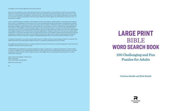 Large Print Bible Word Search Book: 100 Challenging and Fun Puzzles for Adults