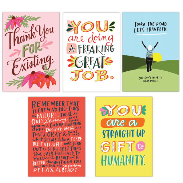 Pep Talk Postcard Book, 20 Postcards (2 Each 10 Styles)