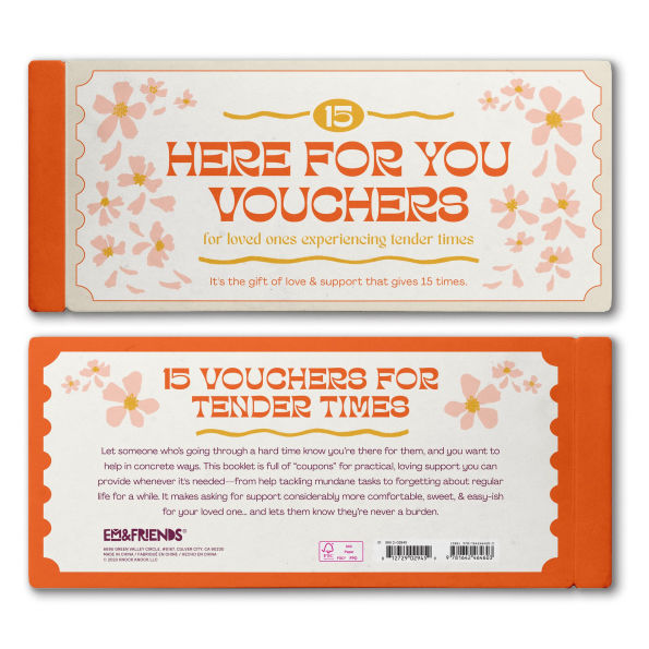Here-For-You Vouchers, Empathy Gift Coupons, Book of 15 Perforated Vouchers