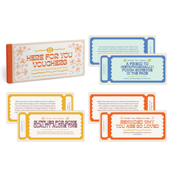 Here-For-You Vouchers, Empathy Gift Coupons, Book of 15 Perforated Vouchers