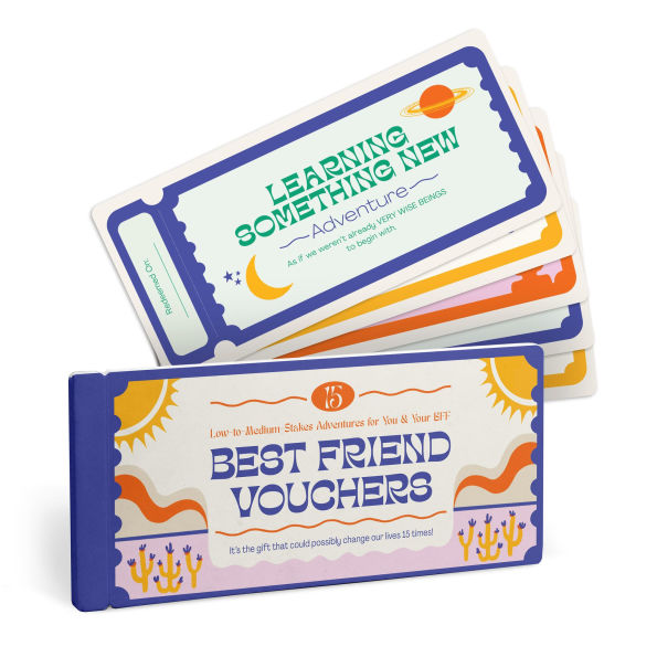 Best Friend Vouchers, BFF Gift Coupons, Book of 15 Perforated Vouchers