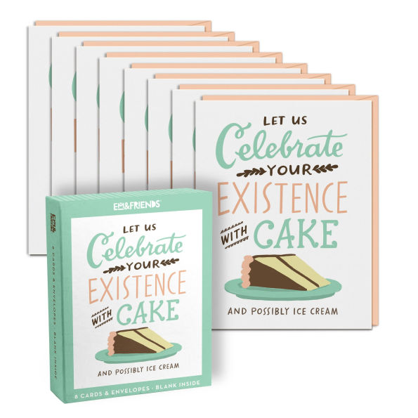 Celebrate With Cake Birthday Cards (Box of 8 Birthday Cards With Envelopes)