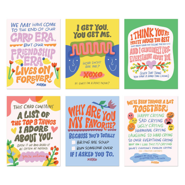 A Whole Year of Cards for Your Favorite Friend 12 Assorted Greeting Cards & Envelopes Stationery Kit with Stickers