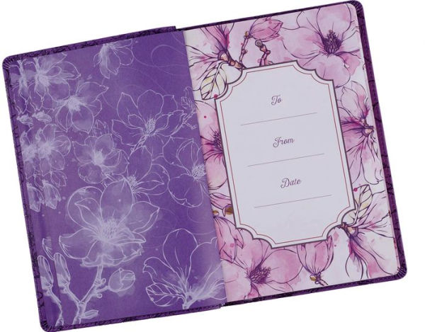 Secure In The Arms Of God Faux Leather Guided Journal in Purple