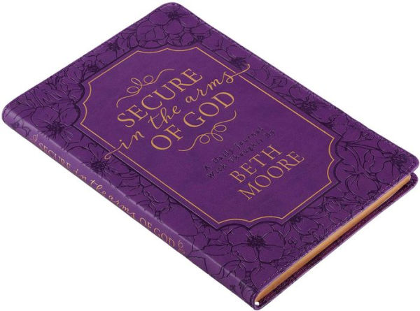 Secure In The Arms Of God Faux Leather Guided Journal in Purple