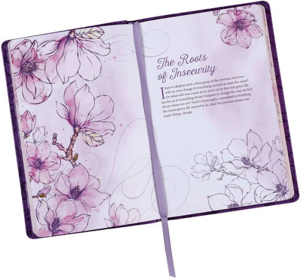 Secure In The Arms Of God Faux Leather Guided Journal in Purple