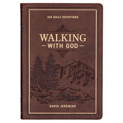 Devotional Walking with God Large Print Faux Leather