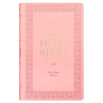 KJV Holy Bible, Giant Print Standard Size Faux Leather Red Letter Edition - Ribbon Marker, King James Version, Pink