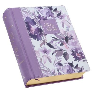 KJV Holy Bible, Note-Taking Bible, Faux Leather Hardcover - King James Version, Purple Floral Printed