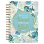 Christian Art Gifts Inspirational Spiral Journal Lined Notebook for Women Be Still and Know Ps. 46:10 Teal 192 Ruled Pages, Large Wire Bound Hardcover
