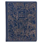 KJV Holy Bible, Large Print Note-Taking Bible, Faux Leather Hardcover - King James Version, Navy W/Gold Floral