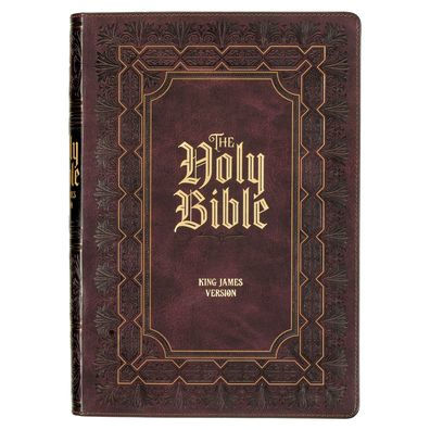 KJV Holy Bible, Super Giant Print Faux Leather Red Letter Edition - Ribbon Marker, King James Version, Burgundy