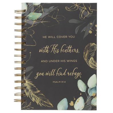 Large Wire Journal He Will Cover You Psalm 91:4