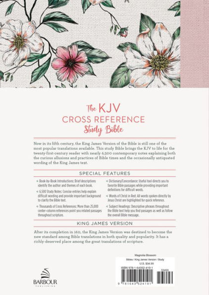 The KJV Cross Reference Study Bible [Magnolia Blossom]