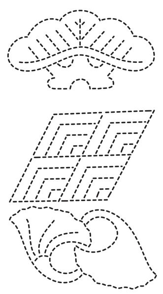 Sashiko Stencils #2 Crests, Borders & Classic Motifs: 9 Embroidery Designs 3'' x 5'', Accurate Stitches & Spacing Every Time