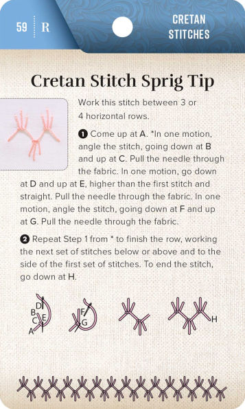 On-the-Go Embroidery Cards Set 1: 60 Stitches for Left & Right Handers, 3 Thread Organizers, 3 Take-Along Rings