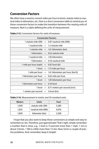 Mental Math for Pilots: A Study Guide