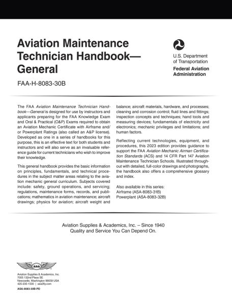 Aviation Maintenance Technician Handbook-General (2025): FAA-H-8083-30B