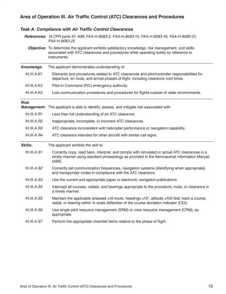 Airman Certification Standards: Instrument Rating - Helicopter (2025): FAA-S-ACS-14