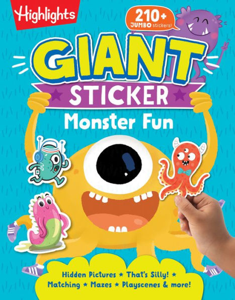 Giant Sticker Monster Fun: Hours of Giant Sticker Fun for Young Puzzlers 3 and Up, Halloween Mazes, Puzzles and Activities in this 64-Page Monster Book