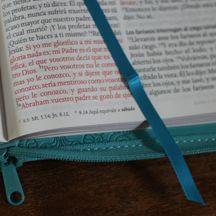 Biblia Reina Valera 1960 letra grande. Símil piel aguamarina, cremallera, tamaño manual/Spanish Bible RVR 1960. Handy Size, Large Print, Leathersoft Aqua,