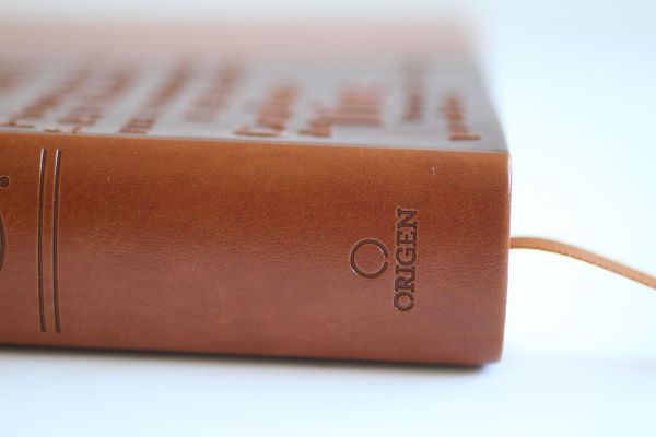 Biblia RVR60 letra grande tamaño manual, simil piel canela con nombres de Dios / Spanish Bible RVR60 Handy Size Large Print Leather soft Brown with Names of Go