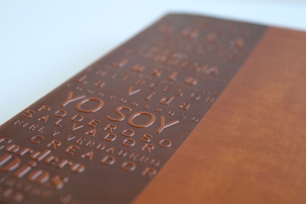 Biblia RVR60 letra grande tamaño manual, simil piel canela con nombres de Dios / Spanish Bible RVR60 Handy Size Large Print Leather soft Brown with Names of Go