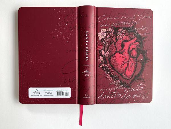 Biblia Reina Valera 1960 letra grande, tapa dura, tamaño manual corazón (rosada) / Spanish Bible RVR 1960. Handy Size, Large Print, Hardcover, Pink