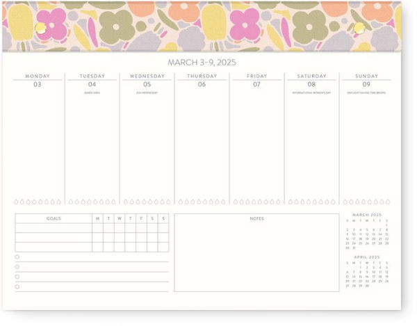 2025 Through the Tulips Weekly Desk Calendar (17 months) Exclusive