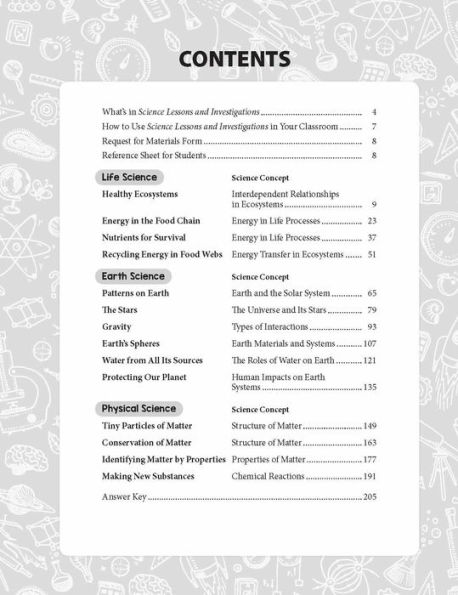 Science Lessons and Investigations, Grade 5 Teacher Resource