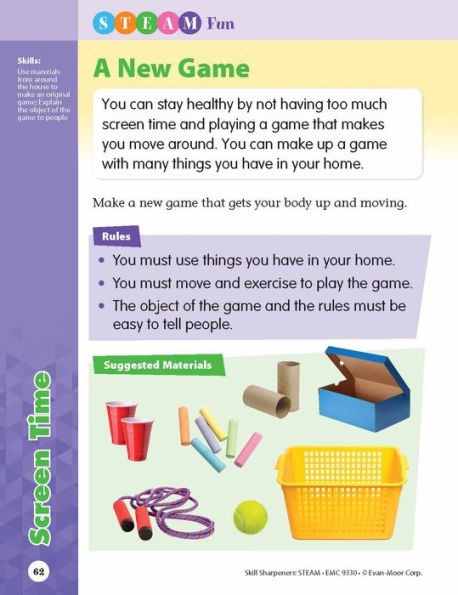 Skill Sharpeners: STEAM, Kindergarten Workbook