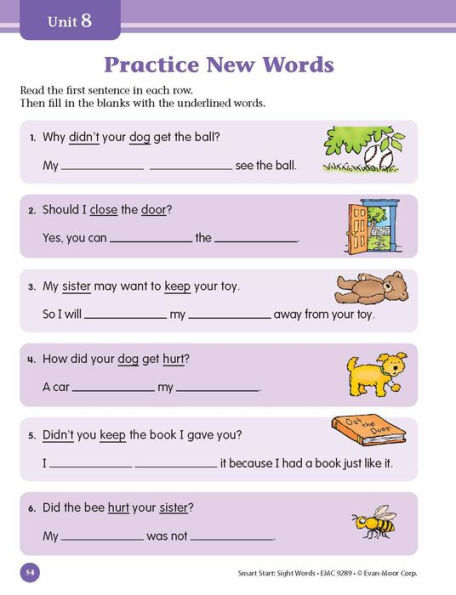 Smart Start: Sight Words & High-Frequency Words, Grade 1 Workbook