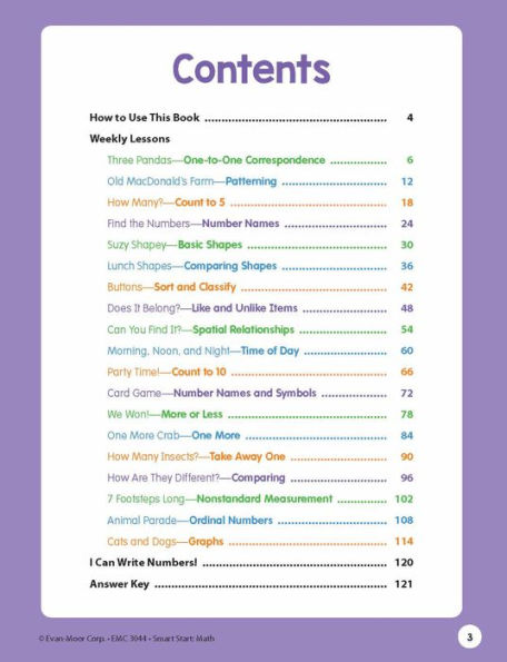 Smart Start: Math Stories and Activities, PreK Workbook