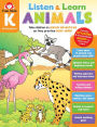 Animals, Kindergarten Workbook: Listen and Learn Audio Workbook, Reading and Math