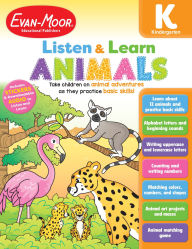 Title: Animals, Kindergarten Workbook: Listen and Learn Audio Workbook, Reading and Math, Author: Evan-Moor Educational Publishers