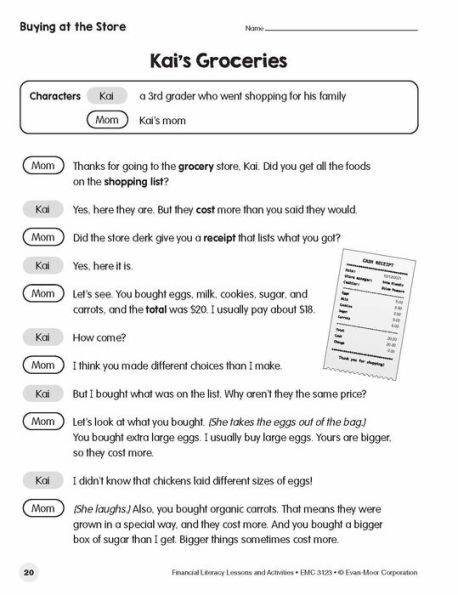 Financial Literacy Lessons and Activities, Grade 3 Teacher Resource