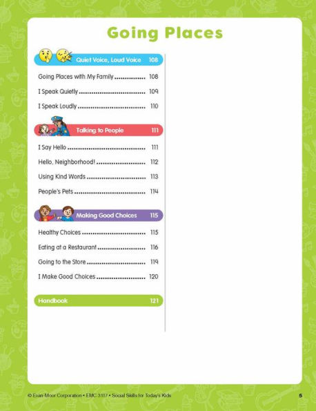 Social Skills Activities for Today's Kids, Age 4 - 5 Workbook