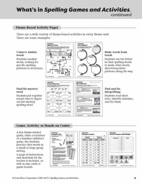 Spelling Games and Activities, Grade 5 Teacher Resource