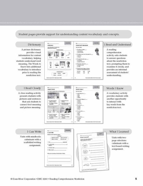 Reading Comprehension: Nonfiction, Grade 1 Teacher Resource