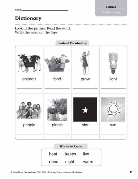 Reading Comprehension: Nonfiction, Grade 1 Teacher Resource