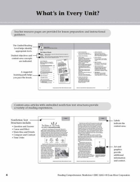 Reading Comprehension: Nonfiction, Grade 5 Teacher Resource