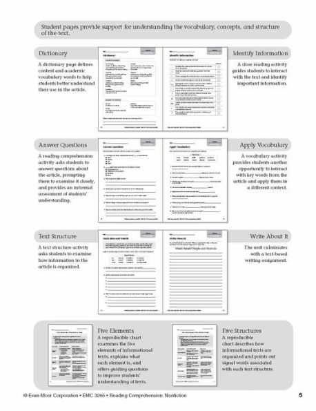 Reading Comprehension: Nonfiction, Grade 5 Teacher Resource