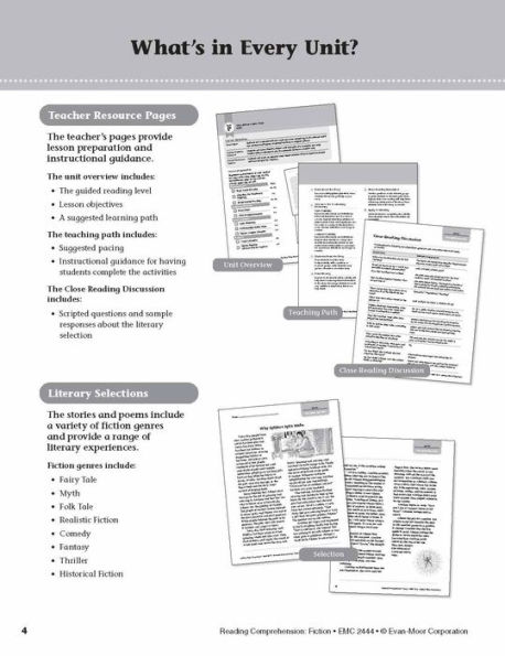 Reading Comprehension: Fiction, Grade 4 Teacher Resource