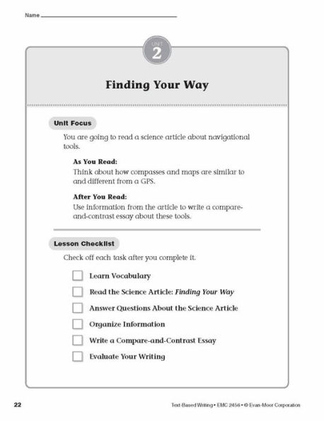 Text-Based Writing, Grade 6 Teacher Resource