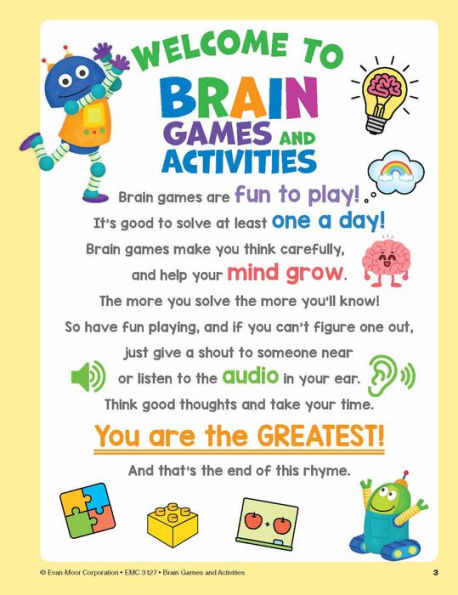 Brain Games and Activities, Ages 4 - 5 Workbook