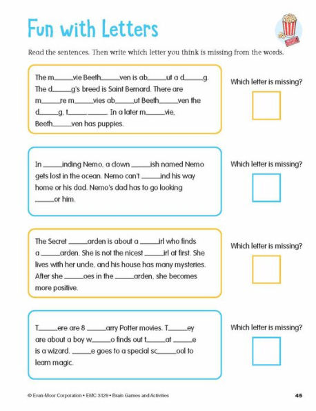 Brain Games and Activities, Age 8 - 9 Workbook