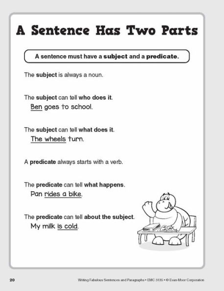 Writing Fabulous Sentences and Paragraphs, Grade 1 - 3 Teacher Resource